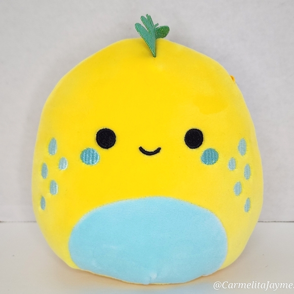 FIZZY 🦎 5" yellow & teal Iguana w Glittery Spikey Mane Orginal Squishmallow NWT - Picture 1 of 9